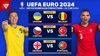 🔴 UEFA EURO 2024 Match Schedule Today amp Score Predictions as of 26 June 2024 [upl. by Yesdnyl441]