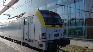 Vertrek van NMBS HLE18 1848 met IC 531 naar Oostende uit Brugge [upl. by Vins]