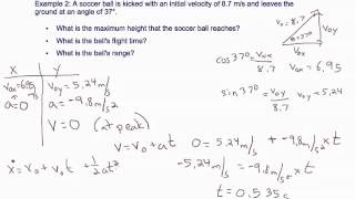 610 Projectiles Launched at an Angle  Example 1 [upl. by Other18]