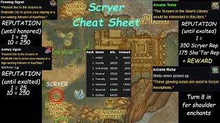 Scryer Reputation Farm Guide amp Cheat Sheet [upl. by Marron]