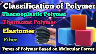 Thermoplastic Polymer Thermoset Polymer and Elastomer amp Fiber Definition with Example  हिंदी में [upl. by Korb]