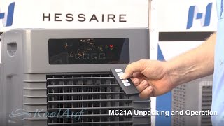 Unpacking amp Operations KoolAuf MC21A Hessaire Evaporative Cooling Fan [upl. by Ramses]