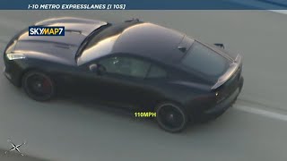 CHASE Wild highspeed chase of stolen Jaguar through LA freeways [upl. by Metcalf]