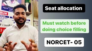 NORCET 5 Seat allocation  choice filling for institute  central govt or AIIMS [upl. by Beka]