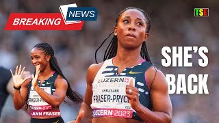 Breaking News  ShellyAnn FraserPryce One Last Run Before Olympics  Spitzen Leichtathletik Luzern [upl. by Avah]