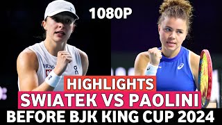 Iga Swiatek vs Jasmine Paolini Good Match Highlights  Before Billie Jean King Cup 2024 Tennis BJK [upl. by Aimehs]