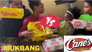 Bojangles vs Raising Canes🍗😋reviews chicken mukbang [upl. by Yemrots]