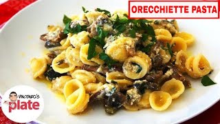 ORECCHIETTE PASTA RECIPE  Porcini Mushrooms and Zucchini Vegetarian Pasta [upl. by Ehsrop14]