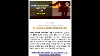 International Widows Day  23 June [upl. by Stier]