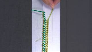 💥Latest satisfying 💚 border line design hand embroidery easy tutorial🔥🔥 [upl. by Yroc]