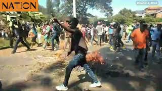 Nyeri residents light bonfire along NyeriNyahururu highway to protest DP Gachaguas impeachment [upl. by Calista]