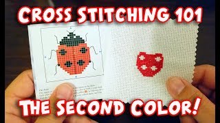 Learn How CrossStitching 101 The Second Color [upl. by Aynahs]