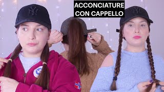 Ecco le mie 3 acconciature semplici e veloci per capelli lunghi con il cappello 🧢 hair [upl. by Homerus171]