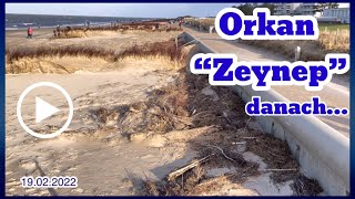 Sturmflut am Tag nach Orkan Zeynep Duhnen Alte liebe Cuxhaven am 19 Feb 2022 [upl. by Piselli460]