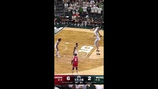 Chucky Hepburn Makes 3 Point Jumper vs Michigan State  Wisconsin Mens Basketball [upl. by Enymsaj]