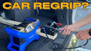 Regripping Golf Clubs in MY CAR How to install grips anywhere [upl. by Ymrej356]