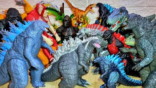 Toy Review Godzilla Kingkong Mechagodzilla Skar King Shin Godzilla TRex Velociraptor Shark [upl. by Ahseyk]