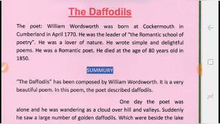 The Daffodils by William Wordsworth Summary in Hindithe daffodils by william worsdswoth summury [upl. by Wenona]