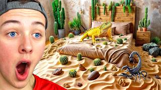 Simulating a DESERT in a BEDROOM for 100 DAYS reaction [upl. by Shepperd]