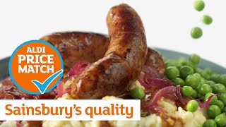 Sainsburys quality  Aldi prices Sausage and Mash  Sainsburys [upl. by Rozelle910]