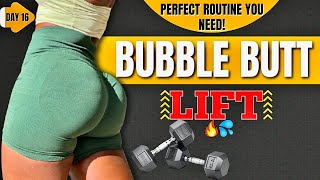 DUMBBELL PERFECT BUBBLE BUTT LIFT WORKOUTDo This To Grow Your Glutes At Home 15🍂 [upl. by Anegal]