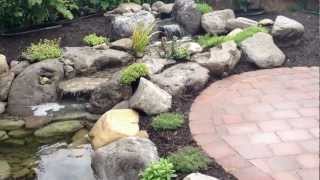 Patio ReDesign w Backyard Water Garden Pond Greece NY by Acorn 5854426373 of Rochester NY [upl. by Gottuard]