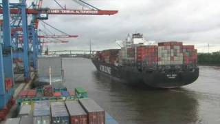 Auslaufmanöver MS quotNYK VEGAquot 9012 TEU in Hamburg  Teil 2 [upl. by Aiksa]