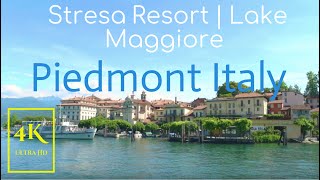 Stresa Resort Town in 4K Ultra HD Piedmont Italy  Travel Around Lake Maggiore [upl. by Shiff]