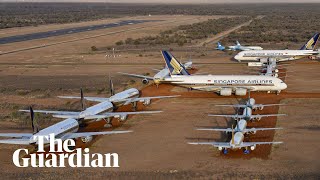 Mothballed planes sit in the Australian desert [upl. by Adiazteb]