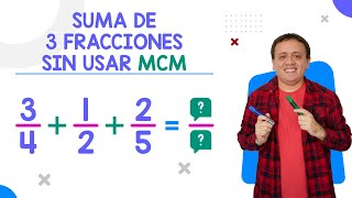 Suma de 3 fracciones sin usar mínimo común múltiplo sin MCM [upl. by Billie]