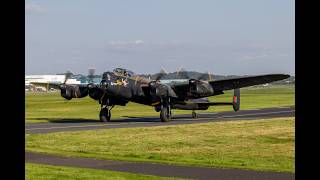 BBMF Avro Lancaster departing Prestwick Airport 4K [upl. by Silrac380]