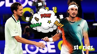 Daniil Medvedev vs Stefanos Tsitsipas • FIGHT on court [upl. by Nuahsal]