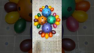 4Colors Football Balloon and 20 mini rainbow balloons popping reverse balloonpopping balloon [upl. by Schifra863]