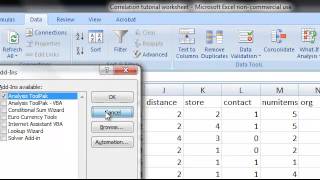 Correlation analysis using Excel [upl. by Lecrad]