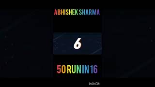 Abhishek Sharma  50 RUN IN 16  cricketlover cricket realcricket22 [upl. by Setiram75]