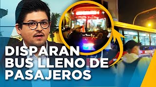 Sicarios disparan contra bus lleno de pasajeros en pleno servicio quotLe han metido plomoquot [upl. by Sorgalim]