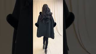 Black Cape With Luxe Fur Trim And Lining [upl. by Atalaya]