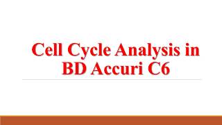 Cell Cycle Analysis in BD Accuri C6 [upl. by Edveh]