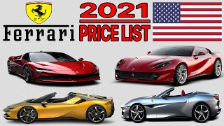 Ferrari Price List 2021 2022 [upl. by Jennilee]