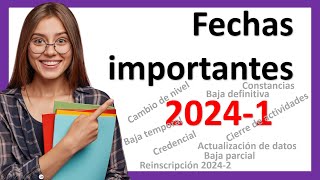 Que no se te pasen las FECHAS IMPORTANTES UnADM 20241 Calendario Académico para Estudiantes [upl. by Attej144]