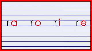 les syllabes en français avec la lettre r minuscule en écriture script [upl. by Ruff688]