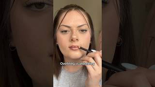 Overlining vs underlining lips 👄 lipliner liptutorial lipstick lipenhancement liplinerhack [upl. by Dareen549]