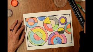 Elementary Art  Delauney Inspired Circles [upl. by Llertak]