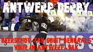 K Beerschot VA vsRoyal Antwerp 05122021 RAFC Beerschotfan gooit Bengaals vuur in Antwerpvak [upl. by Concordia]