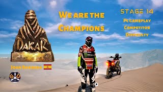 DAKAR STAGE 14 END BIKES JOAN BARREDA COMPETITOR DIFFICULTY PC KEYBOARD GAMEPLAY [upl. by Bonaparte611]