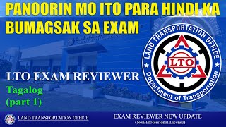 LTO EXAMFOR NONPROFESSIONAL DRIVERS LICENSE REVIEWER TAGALOG VERSION part 1 [upl. by Jolenta]