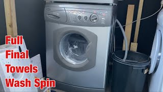 Hotpoint Aquarius WMA58 washing machine  Full colourfast cotton 60 final spin [upl. by Neala222]