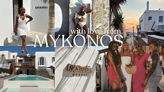 GIRLS TRIP TO MYKONOS GREECE 🇬🇷  TRAVEL VLOG 2023 LUXURY SHOPPING ZUMA BEACH CLUB NIGHTLIFE [upl. by Nudd]