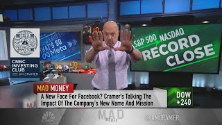 Jim Cramer on Facebooks name change and Apple Amazon quarterly results [upl. by Cirtap]