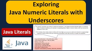 Exploring Java Numeric Literals with Underscores  Java Tutorial [upl. by Rettig]